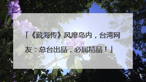 《藏海传》风靡岛内，台湾网友：总台出品，必属精品！