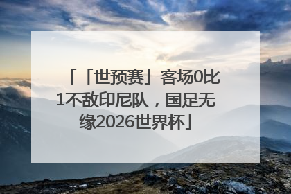 「世预赛」客场0比1不敌印尼队，国足无缘2026世界杯