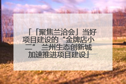 「聚焦兰洽会」当好项目建设的“金牌店小二” 兰州生态创新城加速推进项目建设