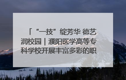 “一技”绽芳华 德艺润校园｜濮阳医学高等专科学校开展丰富多彩的职业教育活动周主题活动