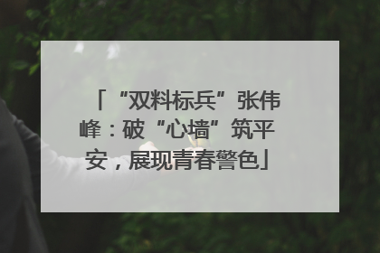 “双料标兵”张伟峰：破“心墙”筑平安，展现青春警色