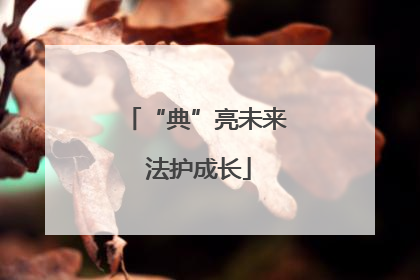 “典”亮未来 法护成长