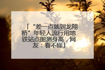 “差一点就到龙翔桥”年轻人流行用地铁站点图测身高，网友：看不懂