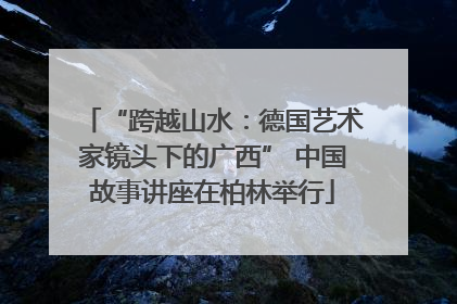 “跨越山水：德国艺术家镜头下的广西” 中国故事讲座在柏林举行