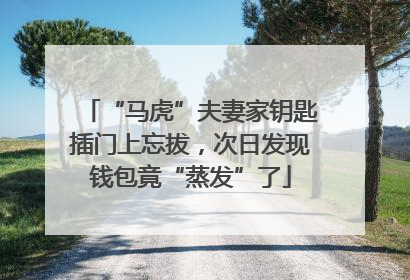 “马虎”夫妻家钥匙插门上忘拔，次日发现钱包竟“蒸发”了