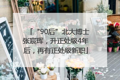 “90后”北大博士张宸珲，升正处级4年后，再有正处级新职