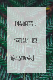 特朗普：“可以”原谅马斯克