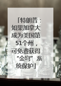 特朗普：如果加拿大成为美国第51个州，可免费获得“金穹”系统保护