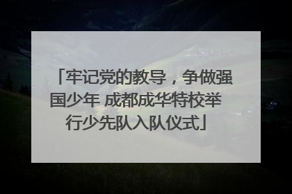 牢记党的教导，争做强国少年 成都成华特校举行少先队入队仪式