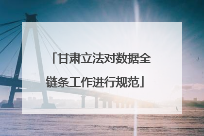 甘肃立法对数据全链条工作进行规范