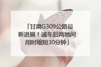 甘肃G309公路最新进展！通车后两地间用时缩短30分钟