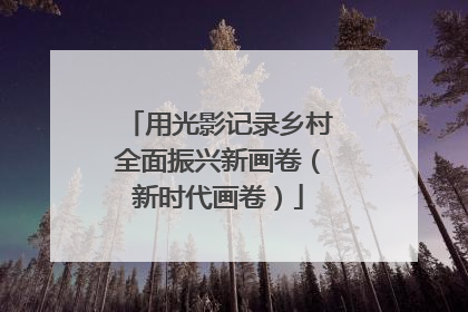 用光影记录乡村全面振兴新画卷（新时代画卷）