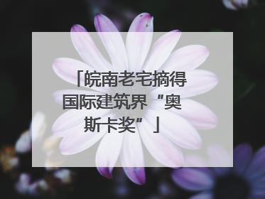 皖南老宅摘得国际建筑界“奥斯卡奖”