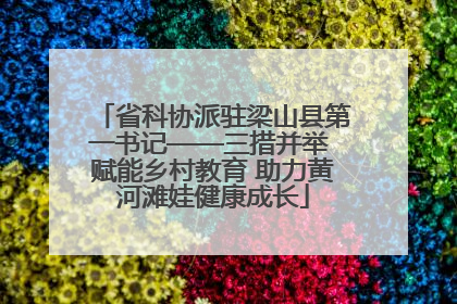 省科协派驻梁山县第一书记——三措并举 赋能乡村教育 助力黄河滩娃健康成长