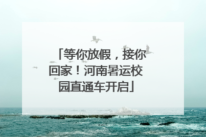 等你放假，接你回家！河南暑运校园直通车开启