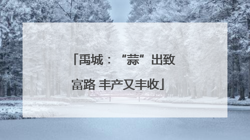 禹城：“蒜”出致富路 丰产又丰收