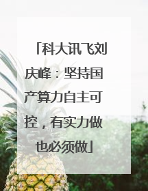 科大讯飞刘庆峰：坚持国产算力自主可控，有实力做也必须做