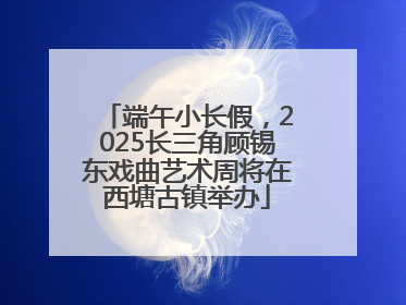 端午小长假，2025长三角顾锡东戏曲艺术周将在西塘古镇举办
