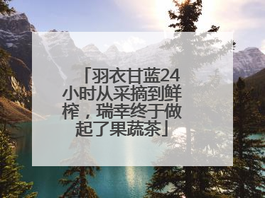 羽衣甘蓝24小时从采摘到鲜榨，瑞幸终于做起了果蔬茶