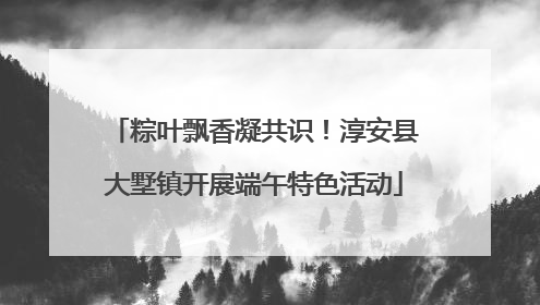 粽叶飘香凝共识！淳安县大墅镇开展端午特色活动