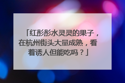 红彤彤水灵灵的果子，在杭州街头大量成熟，看着诱人但能吃吗？