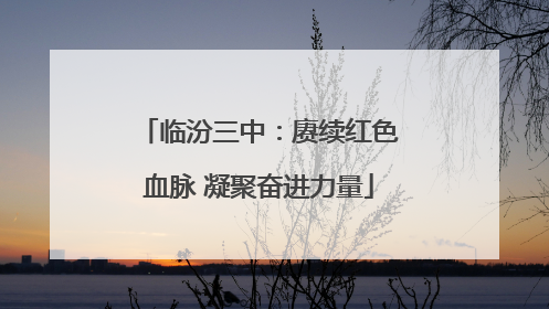 临汾三中：赓续红色血脉 凝聚奋进力量