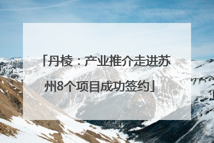 丹棱：产业推介走进苏州8个项目成功签约