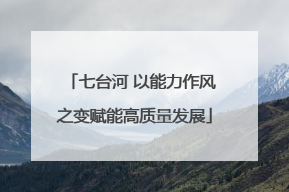 七台河 以能力作风之变赋能高质量发展
