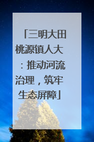 三明大田桃源镇人大：推动河流治理，筑牢生态屏障