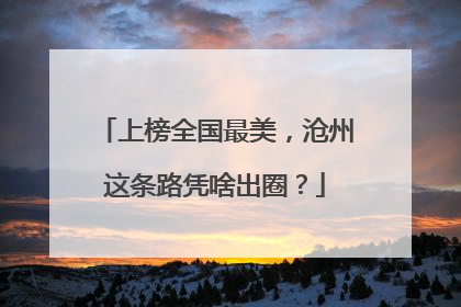 上榜全国最美，沧州这条路凭啥出圈？