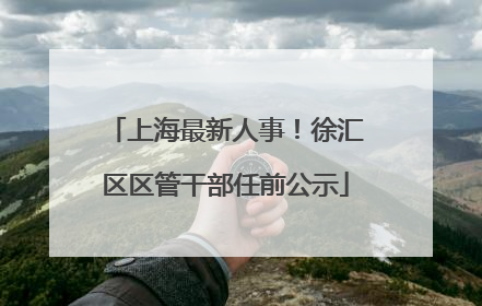 上海最新人事！徐汇区区管干部任前公示