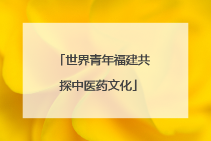 世界青年福建共探中医药文化
