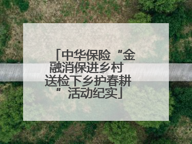 中华保险“金融消保进乡村 送检下乡护春耕”活动纪实