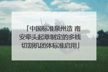 中国标准泉州造 南安牵头起草制定的多线切割机团体标准启用