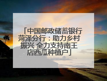 中国邮政储蓄银行菏泽分行：助力乡村振兴 全力支持南王店西瓜种植户
