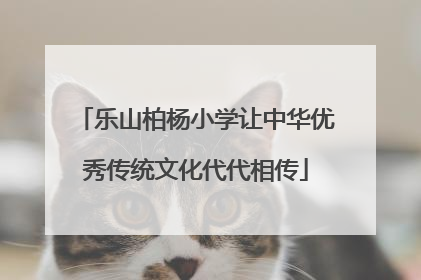 乐山柏杨小学让中华优秀传统文化代代相传