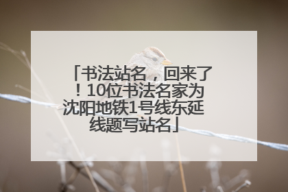 书法站名，回来了！10位书法名家为沈阳地铁1号线东延线题写站名