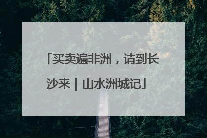 买卖遍非洲，请到长沙来｜山水洲城记
