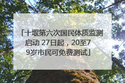 十堰第六次国民体质监测启动 27日起，20至79岁市民可免费测试
