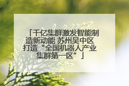 千亿集群激发智能制造新动能 苏州吴中区打造“全国机器人产业集群第一区”