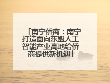 南宁侨商：南宁打造面向东盟人工智能产业高地给侨商提供新机遇
