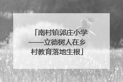 南村镇郭庄小学——立德树人在乡村教育落地生根