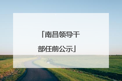 南昌领导干部任前公示