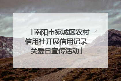 南阳市宛城区农村信用社开展信用记录关爱日宣传活动