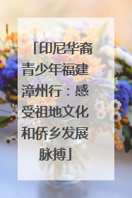 印尼华裔青少年福建漳州行：感受祖地文化和侨乡发展脉搏