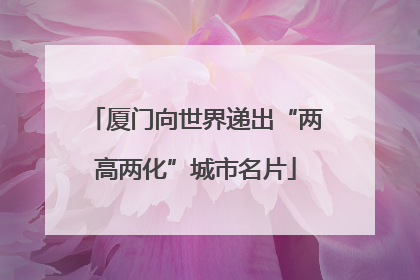 厦门向世界递出“两高两化”城市名片