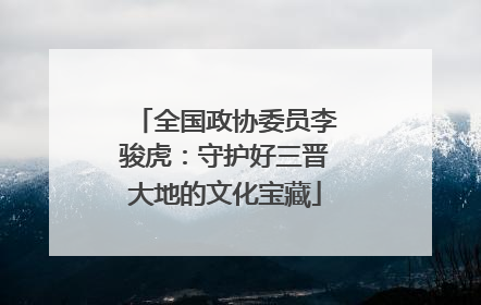 全国政协委员李骏虎：守护好三晋大地的文化宝藏