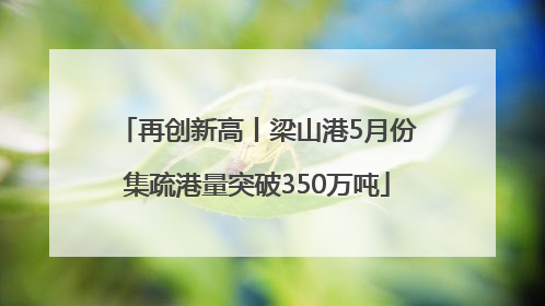 再创新高丨梁山港5月份集疏港量突破350万吨