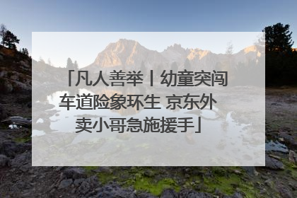 凡人善举丨幼童突闯车道险象环生 京东外卖小哥急施援手