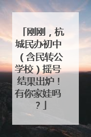刚刚，杭城民办初中（含民转公学校）摇号结果出炉！有你家娃吗？